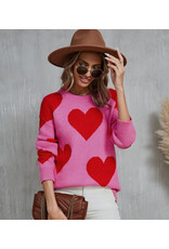 suhkasa Valentine Heart Knit Sweater