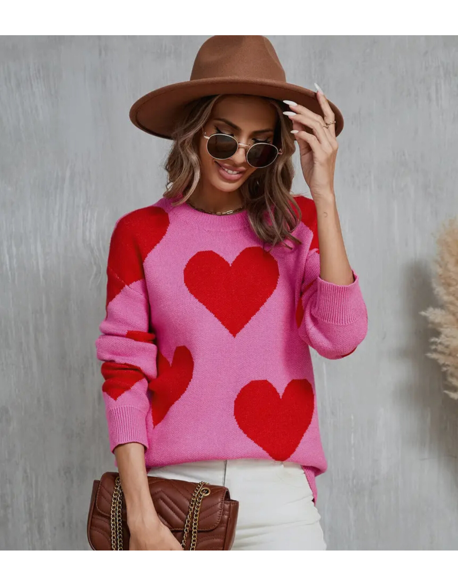 suhkasa Valentine Heart Knit Sweater