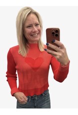 lovesoft Red Valentine Ribbed Sweater