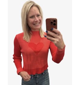 lovesoft Red Valentine Ribbed Sweater