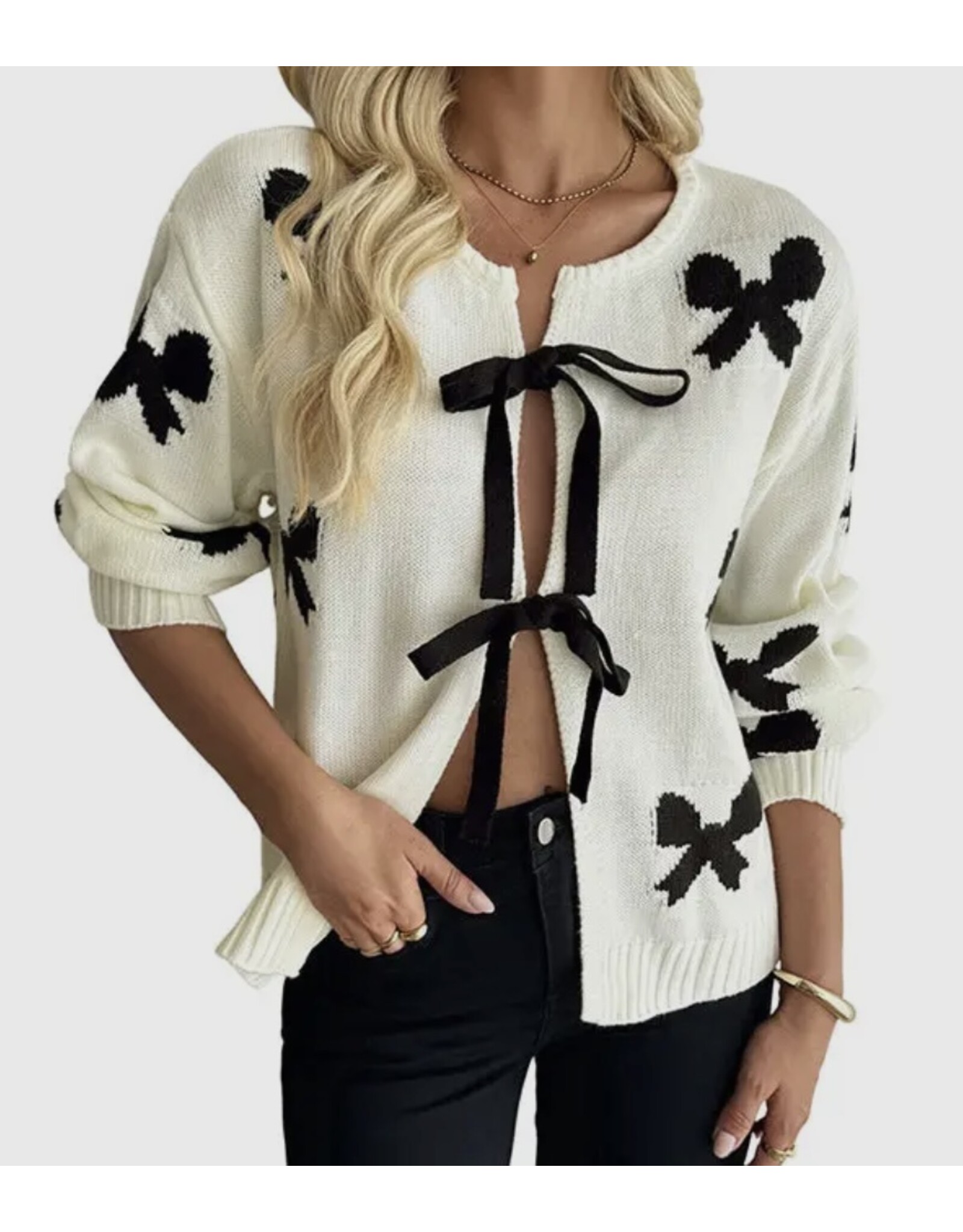 Sweet Bow Knit W/B Cardigan