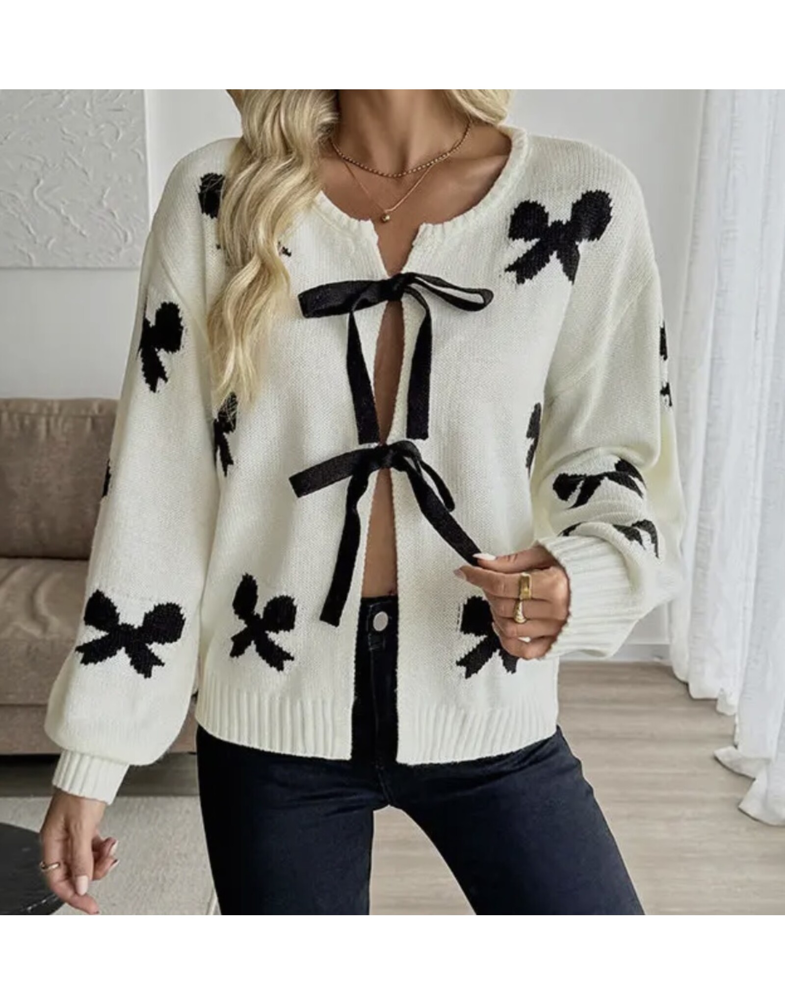 Sweet Bow Knit W/B Cardigan