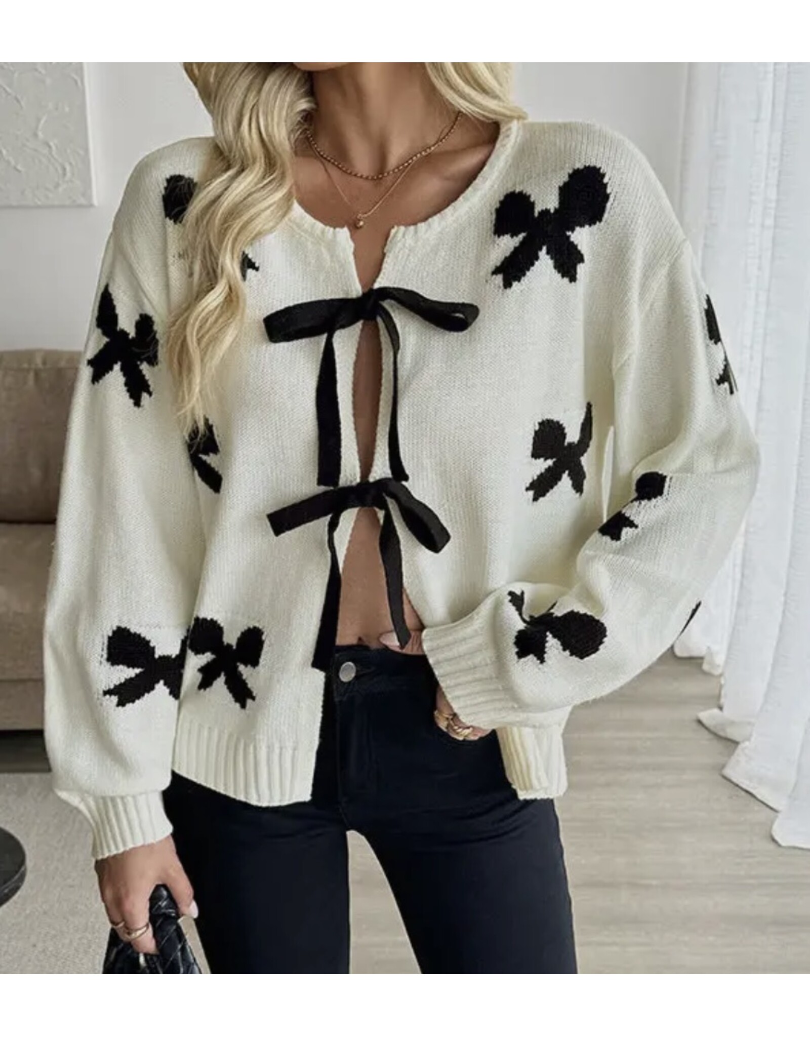 Sweet Bow Knit W/B Cardigan