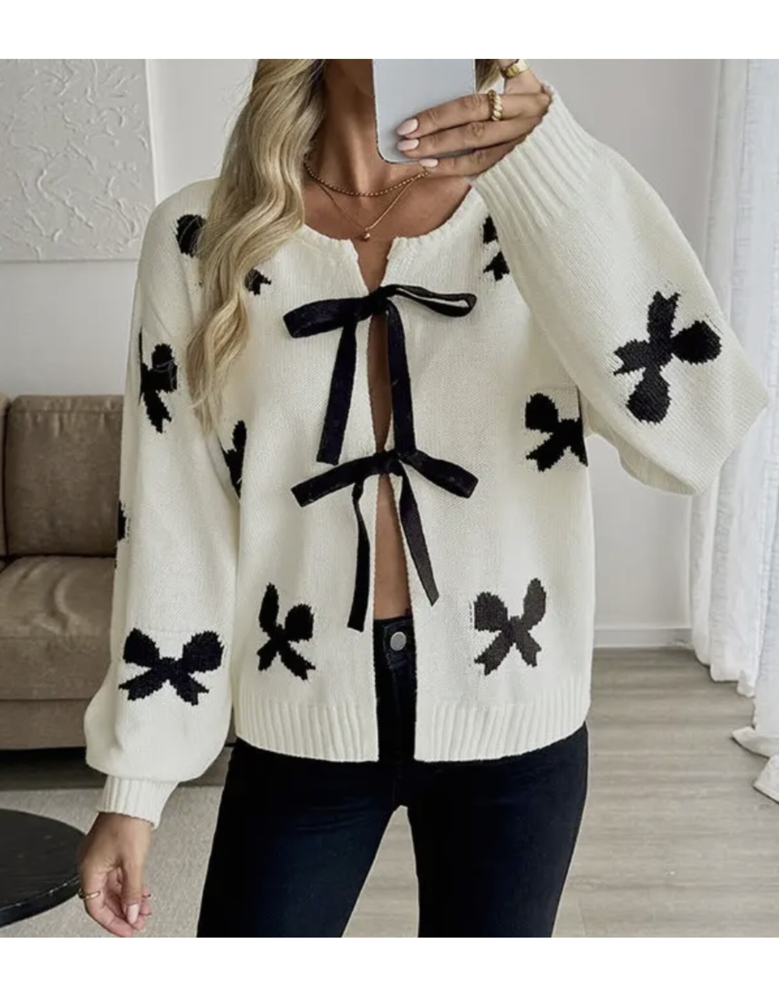 Sweet Bow Knit W/B Cardigan