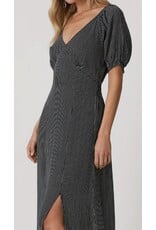 Lovestitch Dotted V Neck Puff Sleeve Maxi Dress