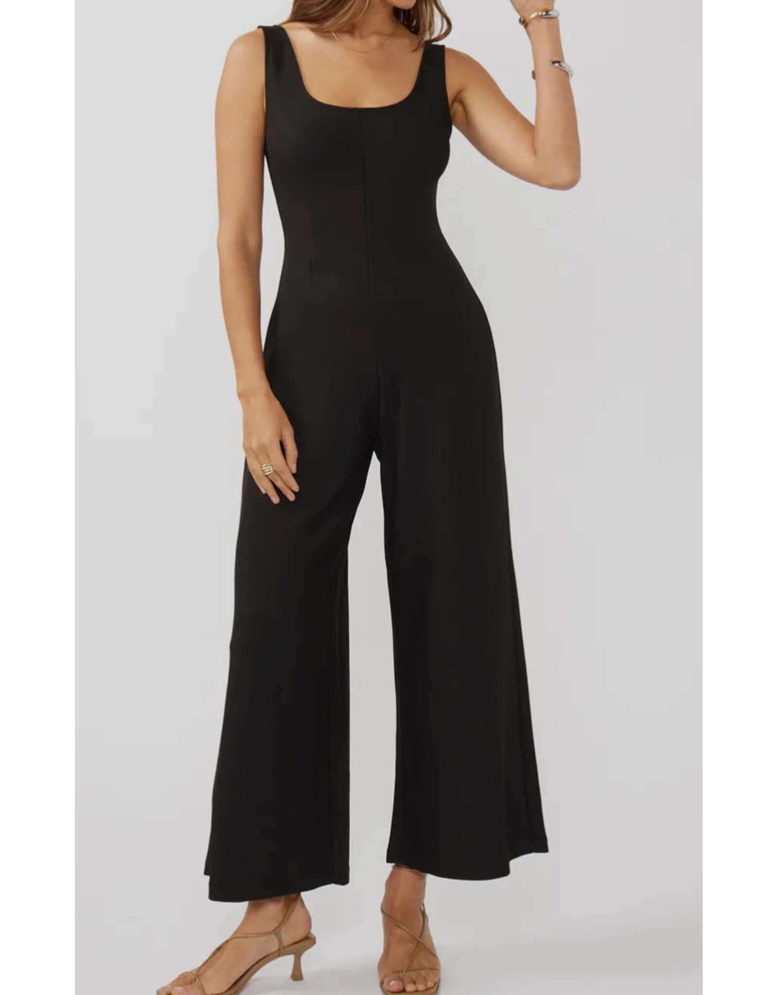 Black Tank Ponte Jumpsuit