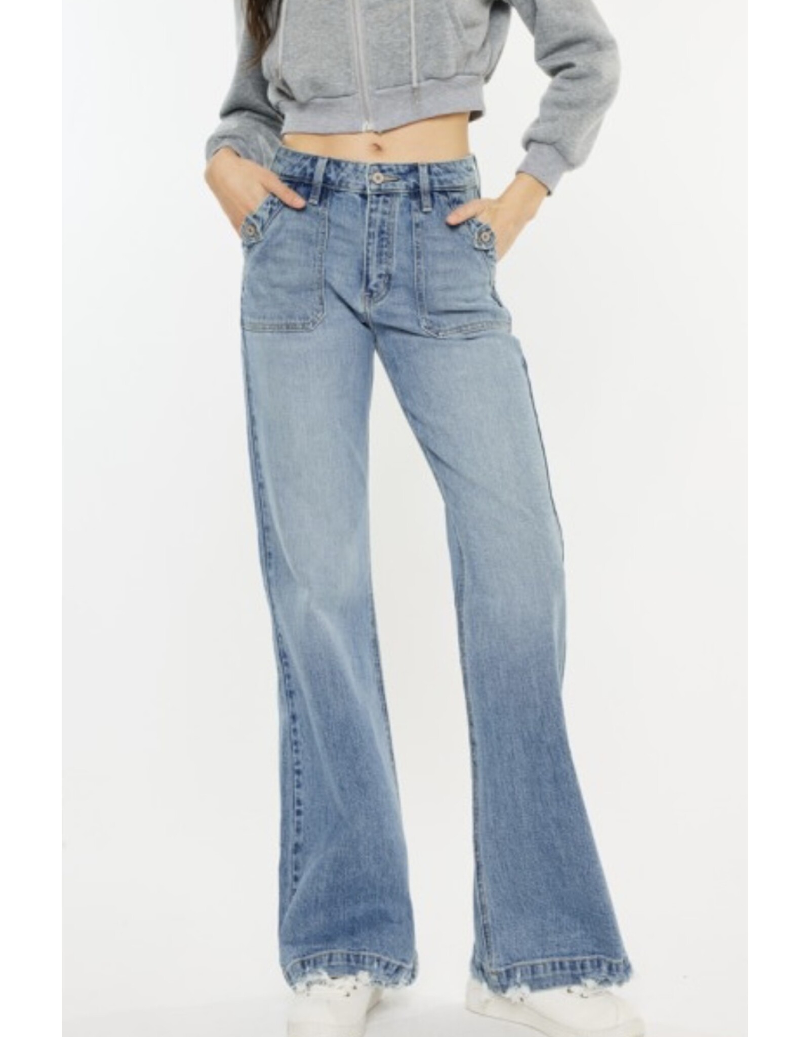 Kancan HR Wide Flare Jeans