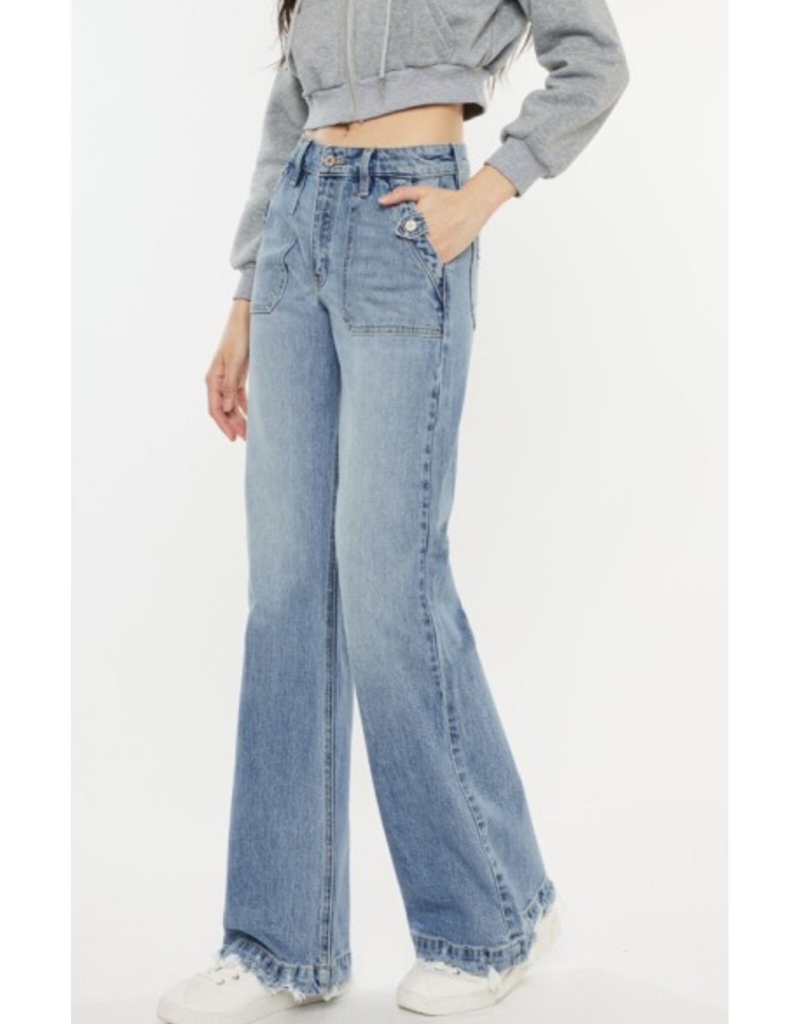 Kancan HR Wide Flare Jeans