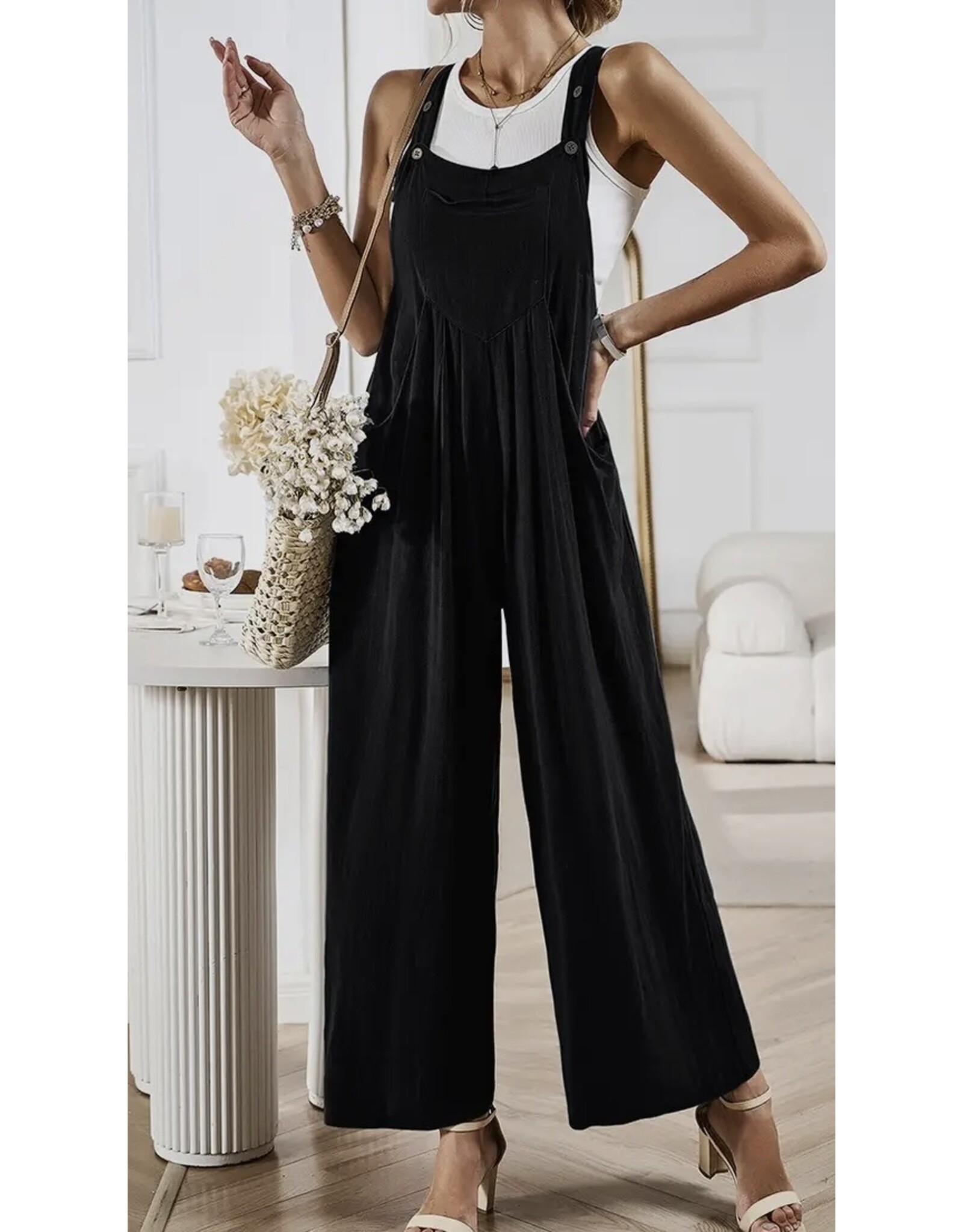 LATA Black Wide Leg Jumpsuit