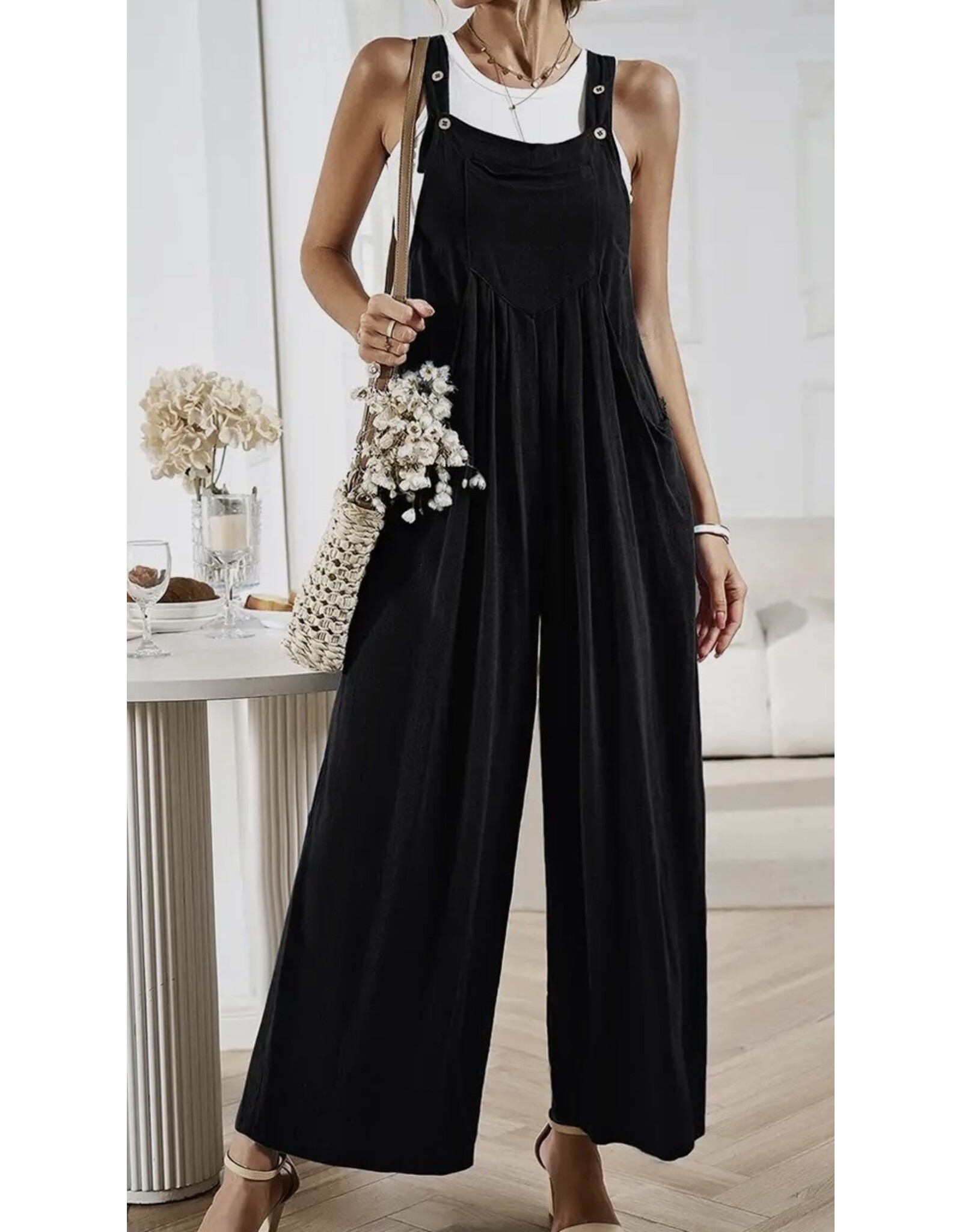 LATA Black Wide Leg Jumpsuit