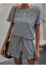 B/W Striped Top & Short Set