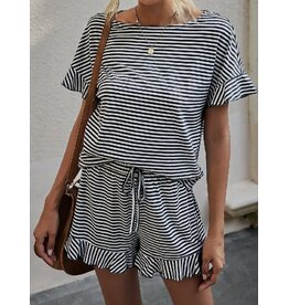B/W Striped Top & Short Set