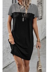 B/W Striped A Line Dress