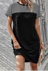 B/W Striped A Line Dress