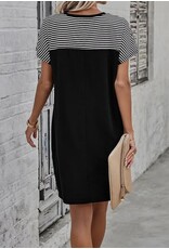 B/W Striped A Line Dress