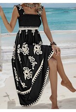 Ruched Square Neck SleevelessDress