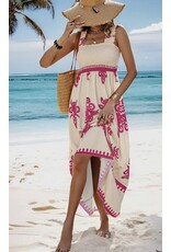 Ruched Square Neck SleevelessDress