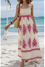 Ruched Square Neck SleevelessDress