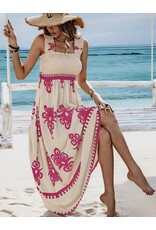 Ruched Square Neck SleevelessDress