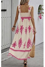 Ruched Square Neck SleevelessDress