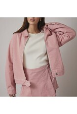Pink Stripe Stretch Bomber Jacket