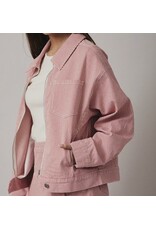 Pink Stripe Stretch Bomber Jacket