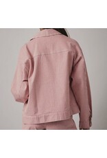 Pink Stripe Stretch Bomber Jacket