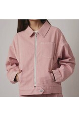 Pink Stripe Stretch Bomber Jacket