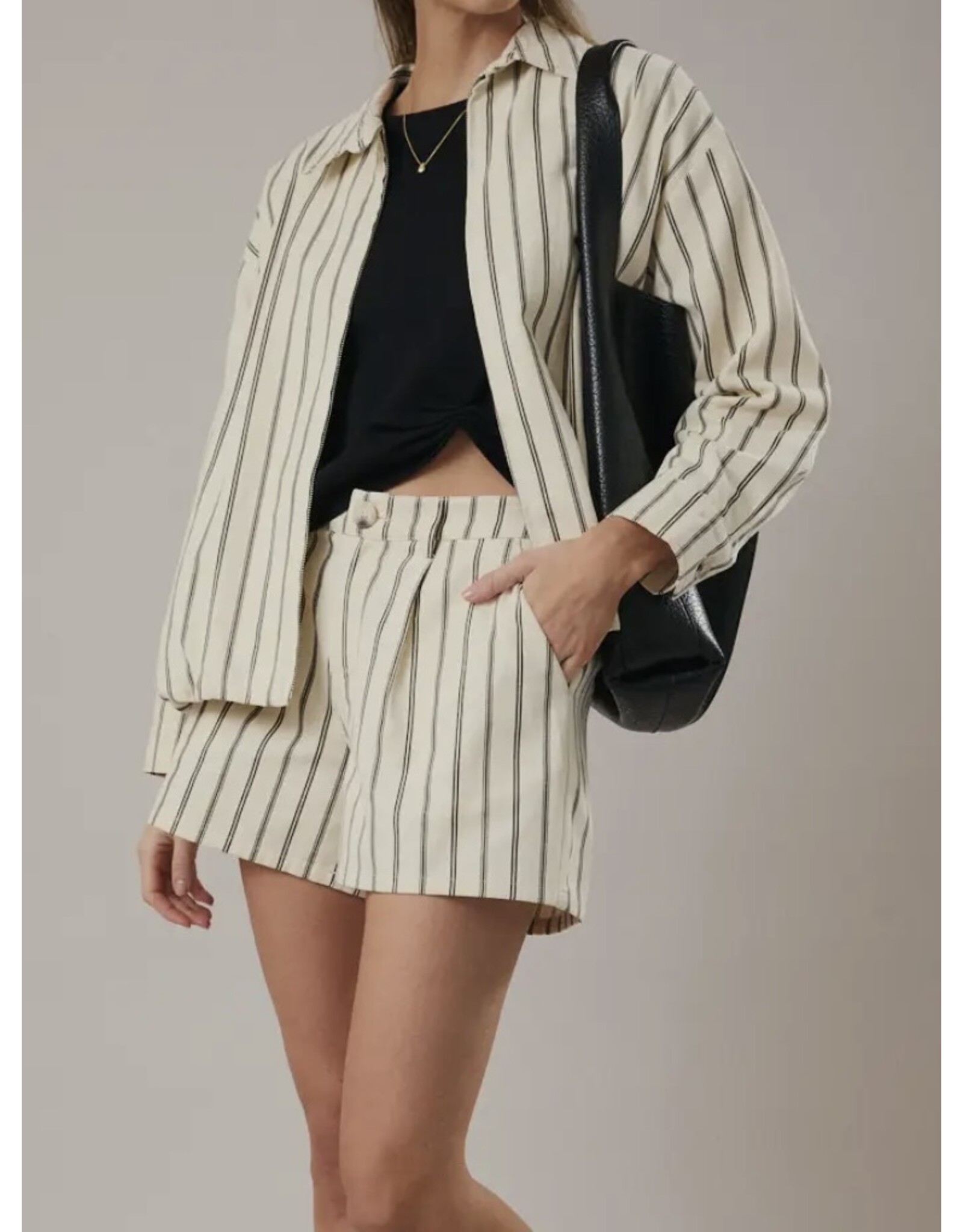 Cream/Charcoal Stripe Jacket