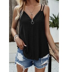 Eyelet Spaghetti Strap Cami Top