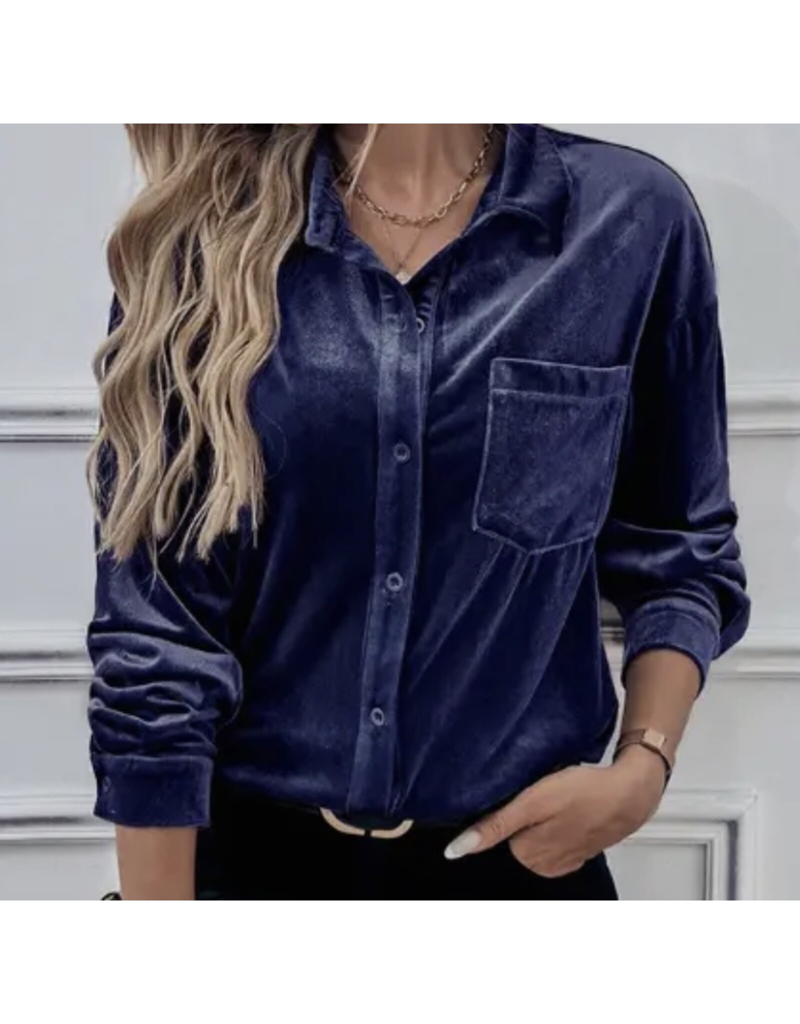 Blue Velvet Blouse