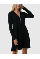 Black Long Slv Zipper Dress