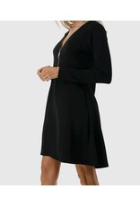 Black Long Slv Zipper Dress