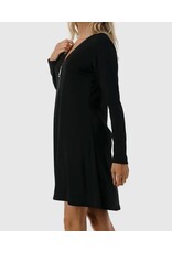 Black Long Slv Zipper Dress