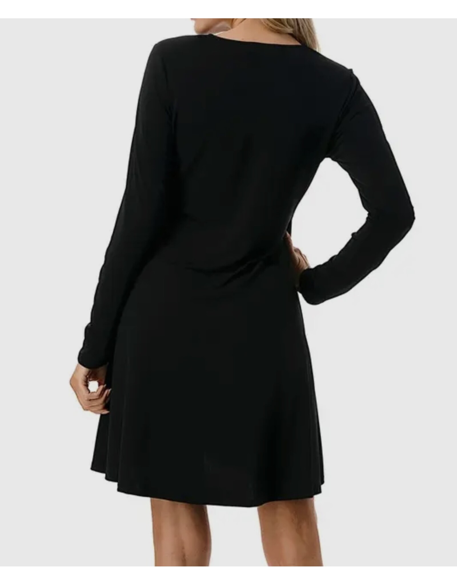 Black Long Slv Zipper Dress