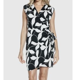 Ariella Black w/ white leaf tank dress