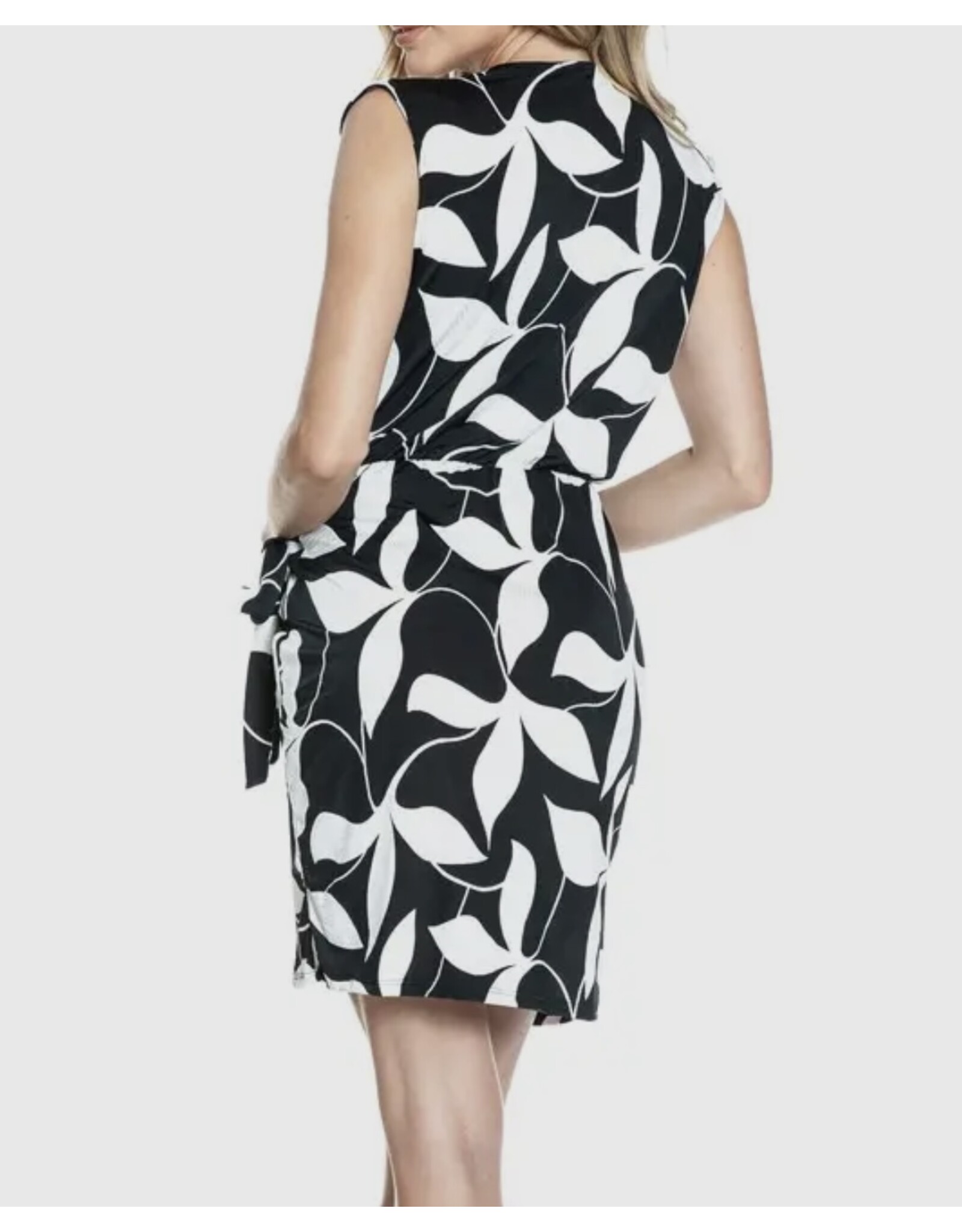 Ariella Black w/ white leaf tank dress