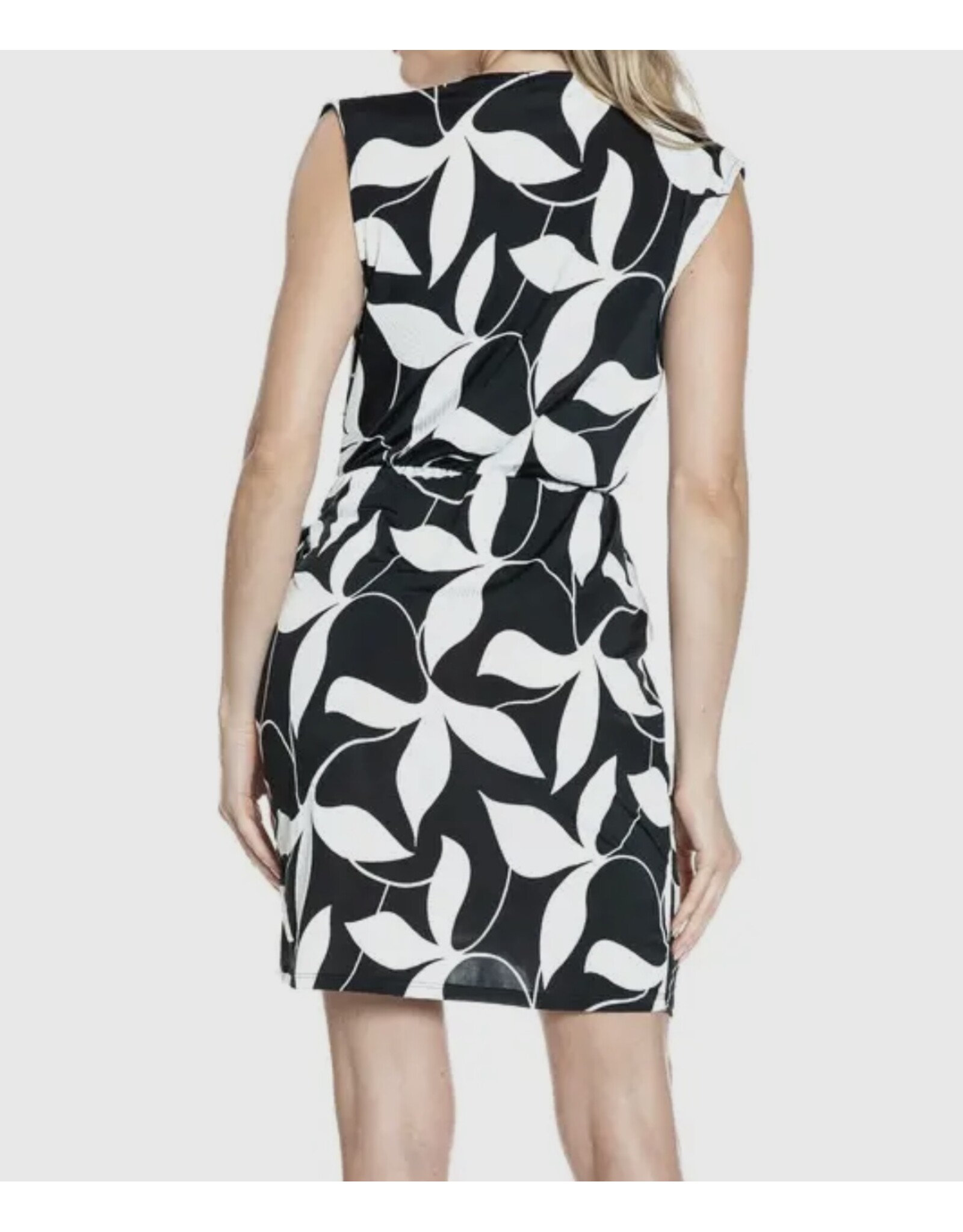 Ariella Black w/ white leaf tank dress