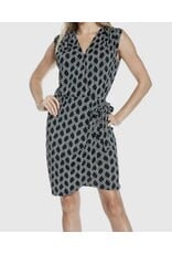 Ariella Black White abstract design tank dress