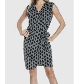 Ariella Black White abstract design tank dress