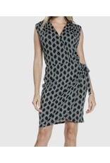 Ariella Black White abstract design tank dress