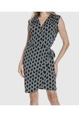 Ariella Black White abstract design tank dress