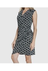 Ariella Black White abstract design tank dress