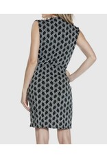 Ariella Black White abstract design tank dress