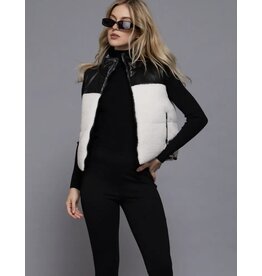 Reversible Faux Leather Sherpa Vest