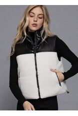 Reversible Faux Leather Sherpa Vest