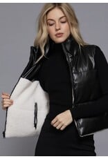Reversible Faux Leather Sherpa Vest