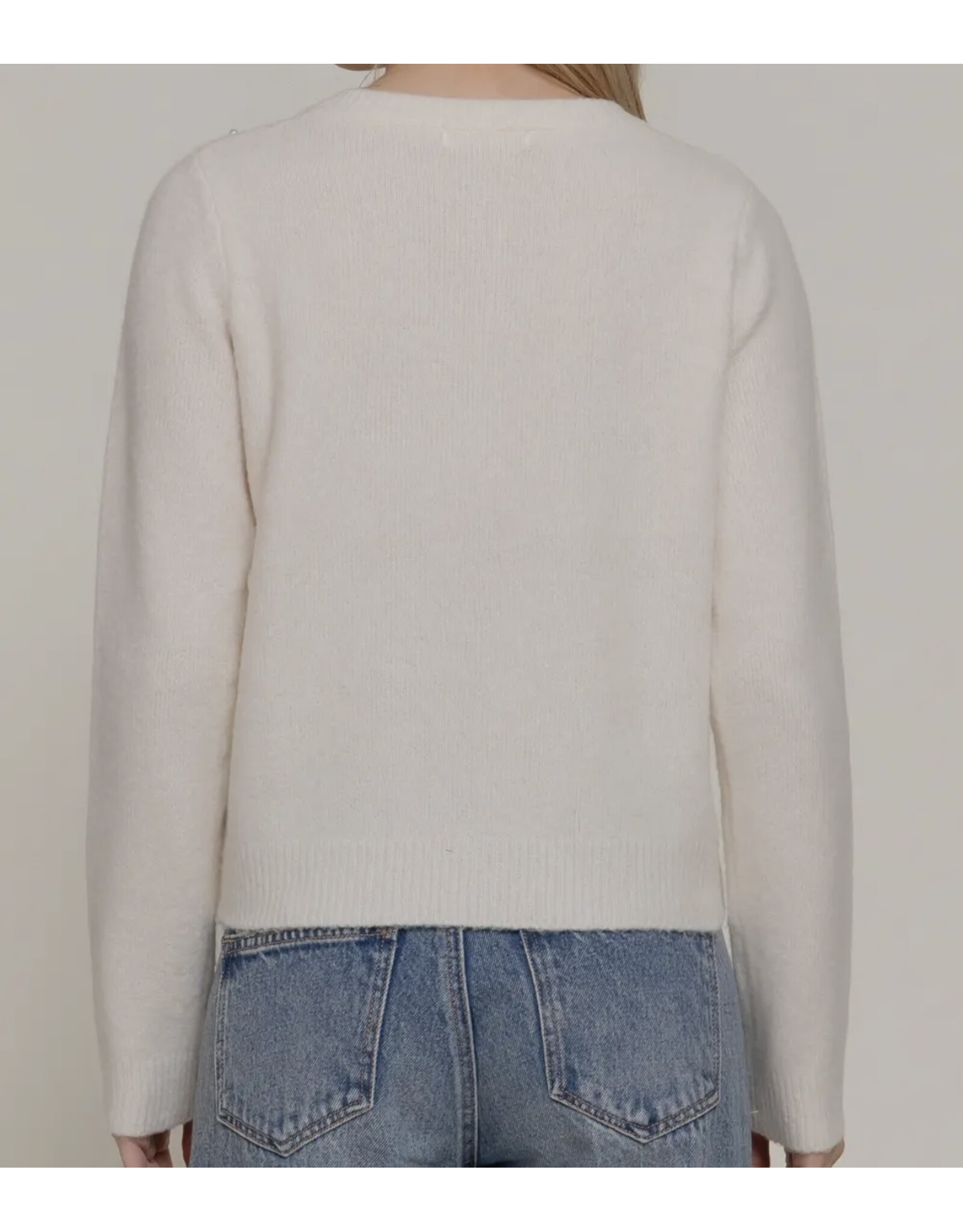 Pearl Embellished Sweater Cardigan