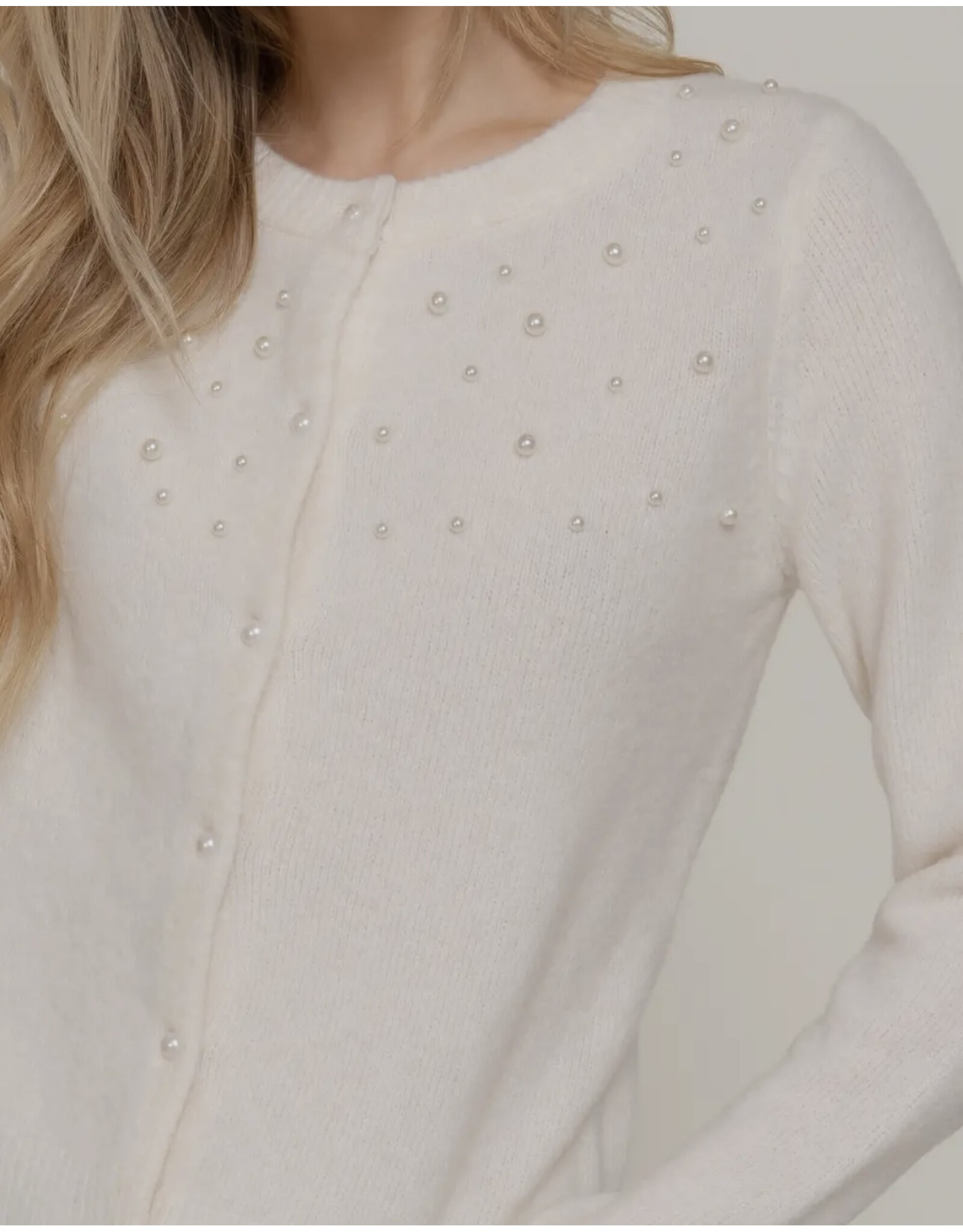 Pearl Embellished Sweater Cardigan