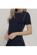 S/S KNIT TOP W/ CONTRAST